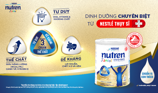 Nutren Junior - dinh dưỡng chuyên biệt giúp trẻ tăng trưởng 3 chuẩn và phát triển toàn diện