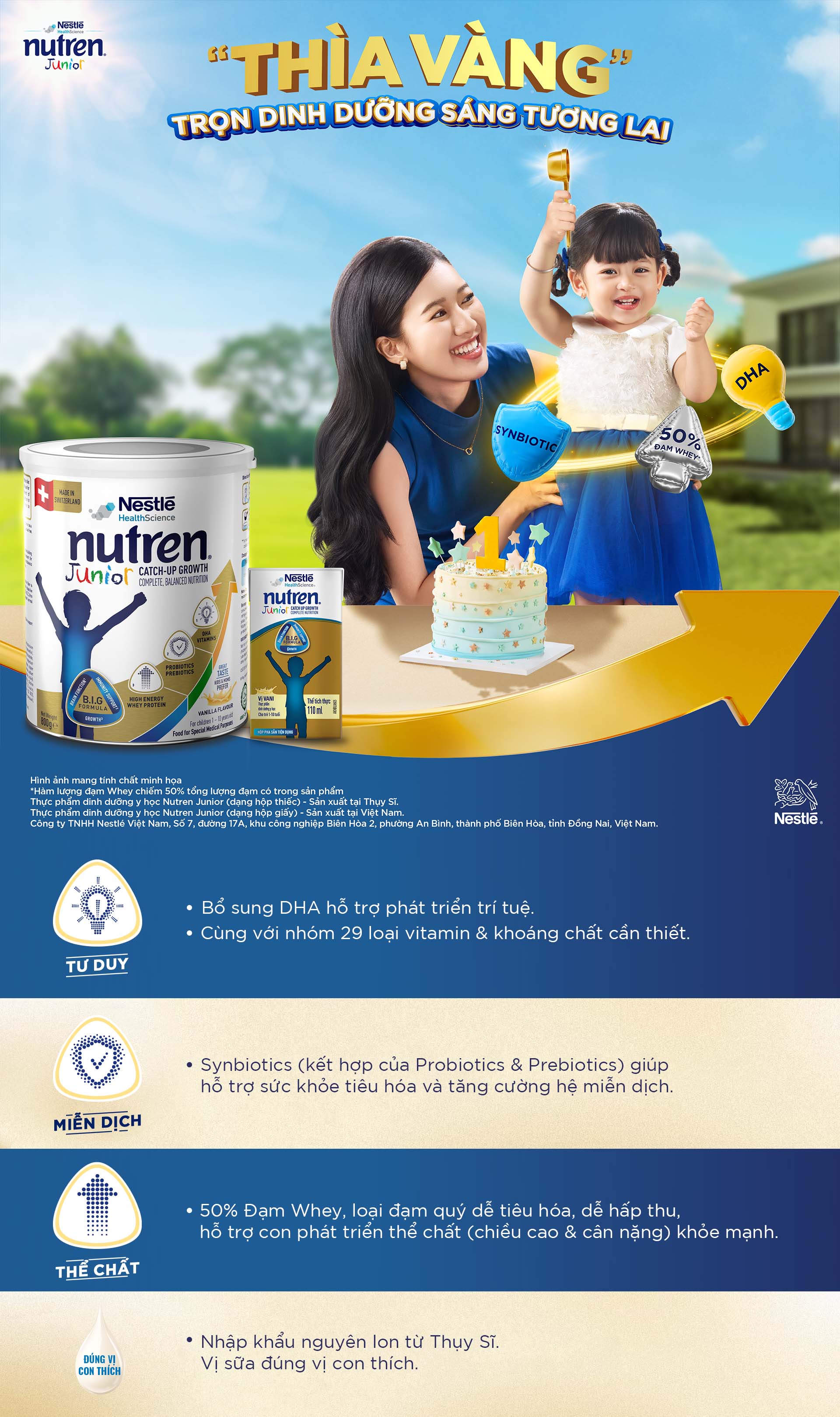 Con vững đà tăng trưởng, mẹ an tâm chọn Nutren Junior