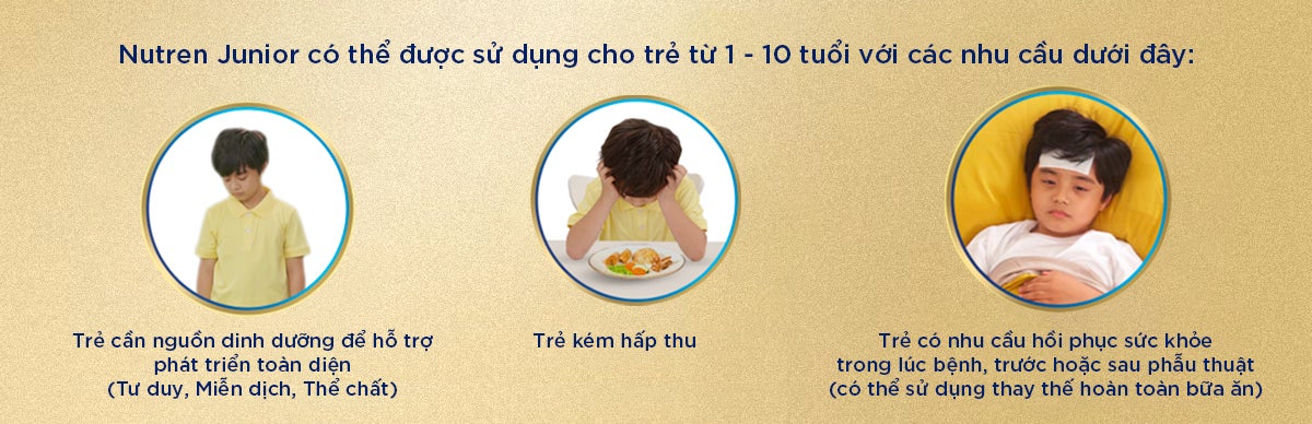 Nutren Junior giải pháp dinh dưỡng phù hợp với trẻ 1-12 tuổi