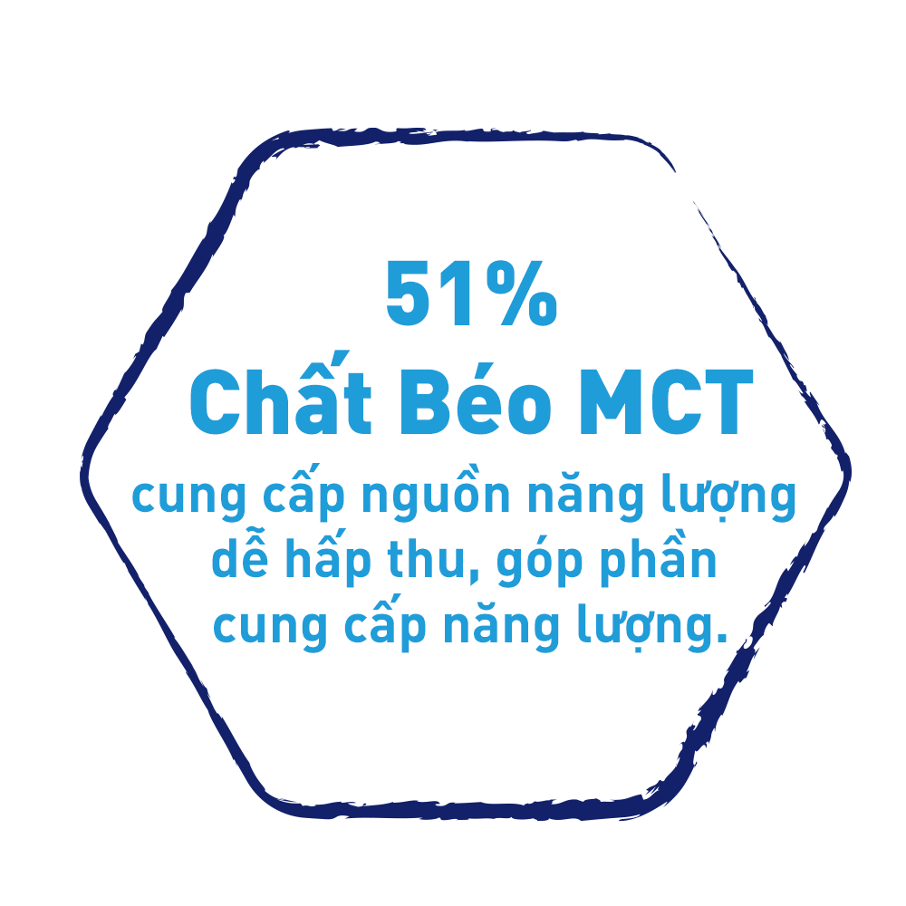 51% chất béo MCT, cung cấp nguồn năng lượng dễ hấp thu