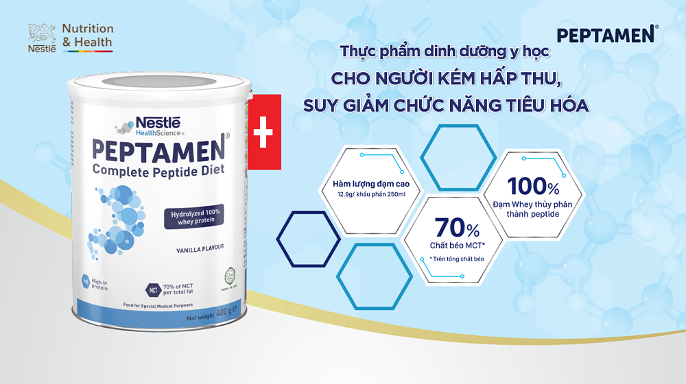 PEPTAMEN cho người kém hấp thu, suy giảm chức năng tiêu hóa