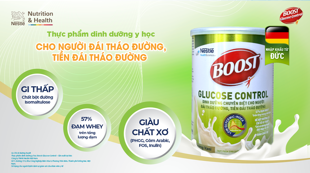 BOOST Glucose Control cho người đái tháo đường và tiền đái tháo đường