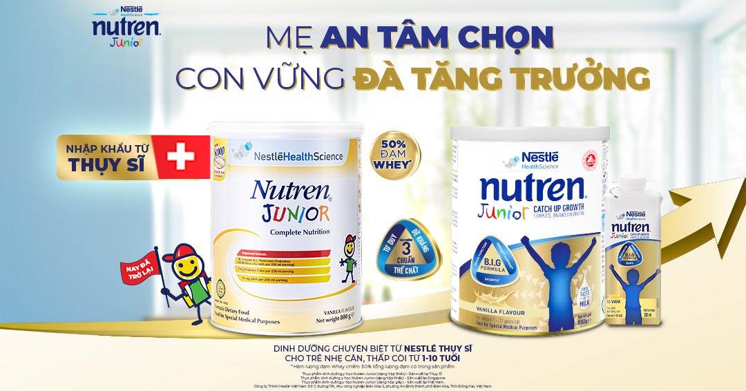 Có Nutren Junior mẹ an tâm chọn, con vững đà tăng trưởng