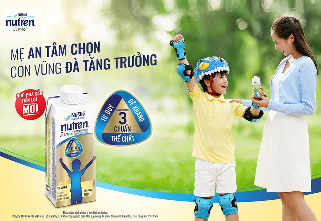 Nutren Junior - Dinh dưỡng chuyên biệt từ Nestlé Thụy Sĩ cho trẻ nhẹ cân, thấp còi - Nutren Junior, nay đã có hộp pha sẵn tiện lợi