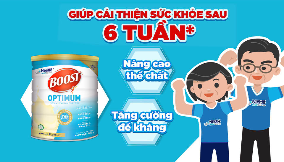 BOOST Optimum giúp cải thiện sức khỏe hiệu quả sau 6 tuần*