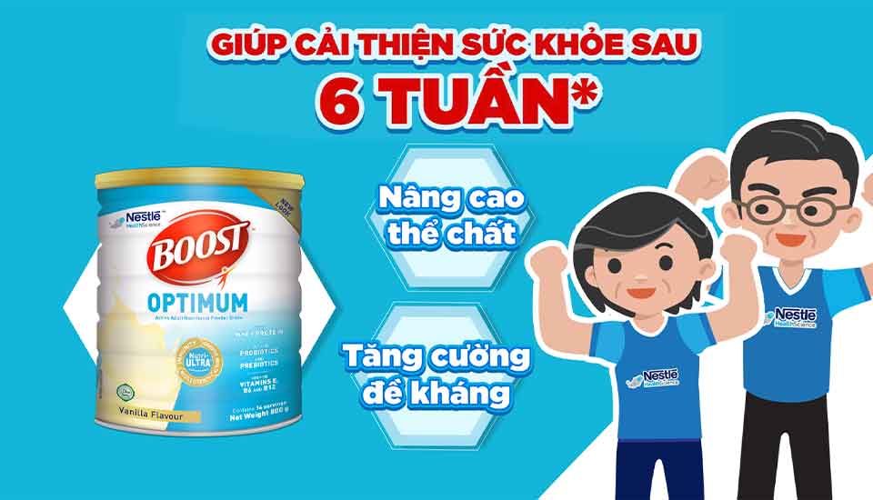 BOOST Optimum giúp cải thiện sức khỏe hiệu quả sau 6 tuần*