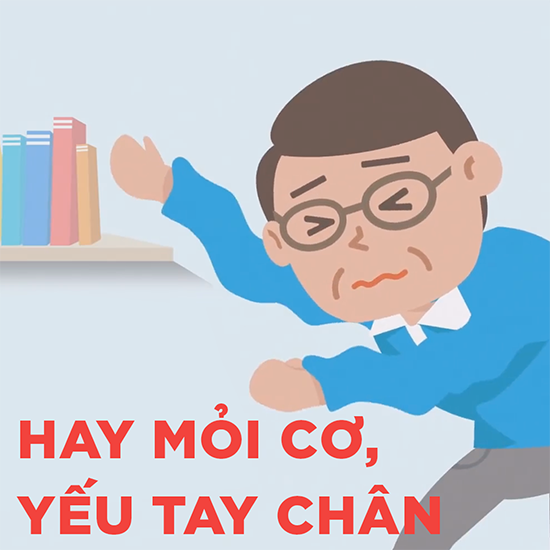 Hay mỏi cơ, yếu tay chân do tác dụng của cơ bắp chịu ảnh hưởng tuổi tác