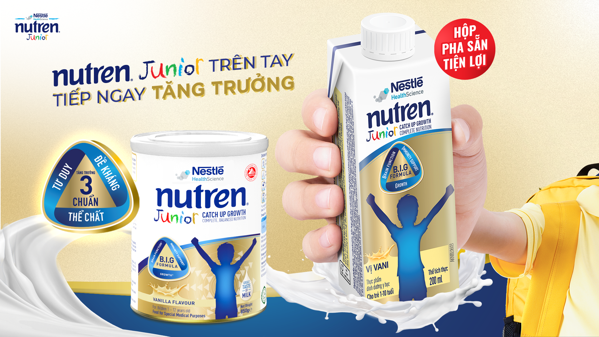 Sữa Nutren Junior Pha Sẵn Trên Tay Tiếp Ngay Tăng Trưởng